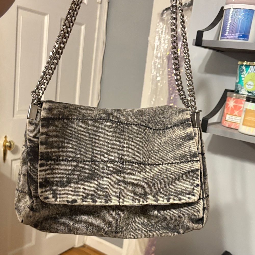 Zara Black and Gray Shoulder Bag